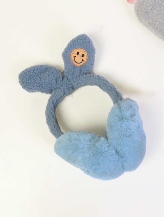 Cute Wooly Ear with Smiley Face Plush Earmuff